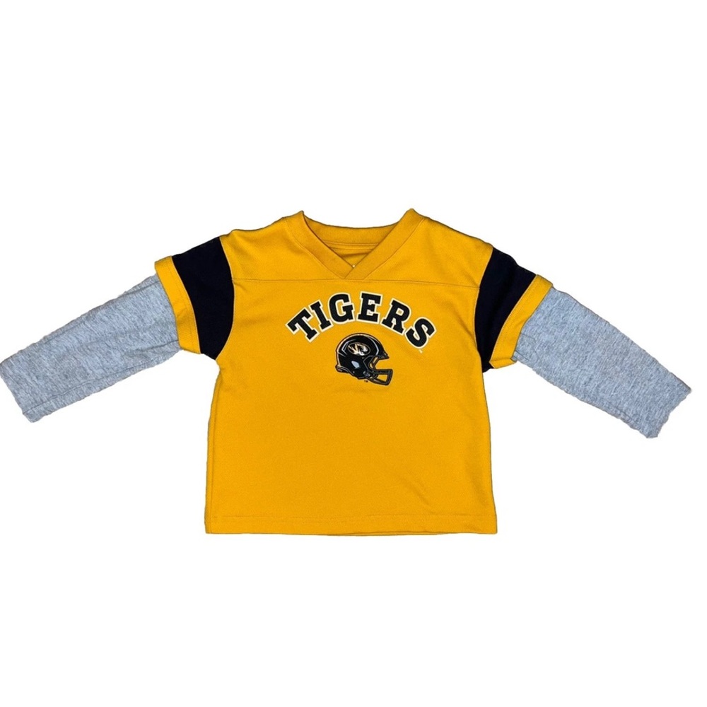 Toddler Mizzou Missouri Tigers Football Jersey Style Long Sleeve Tee Shirt 3T
